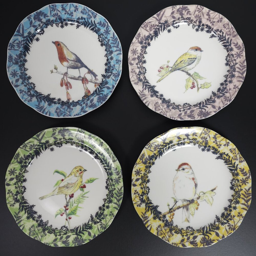 Anthropologie -  "Birdwatcher" Salad/Dessert 8" Plates Discontinued